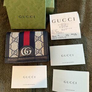 Gucci Navy Ophidia Wallet - New in box, never used